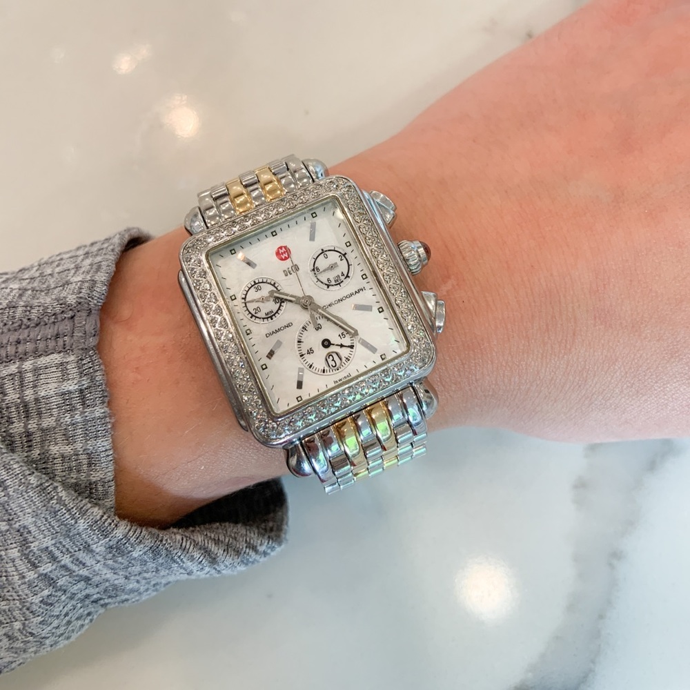 Michele Deco Diamond Chronograph Watch